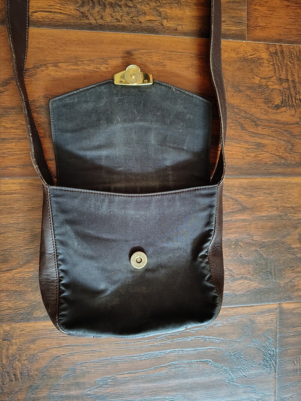 Vintage Mark Cross New York leather shoulder bag purse Black & brown - Picture 4 of 9